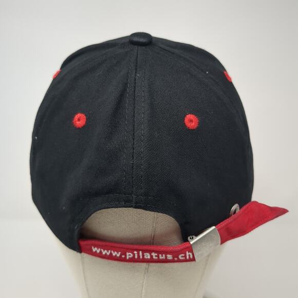 Pilatus Luzern Strapback Baseball Cap Black One Size Adjustable Embroidered - Picture 6 of 10